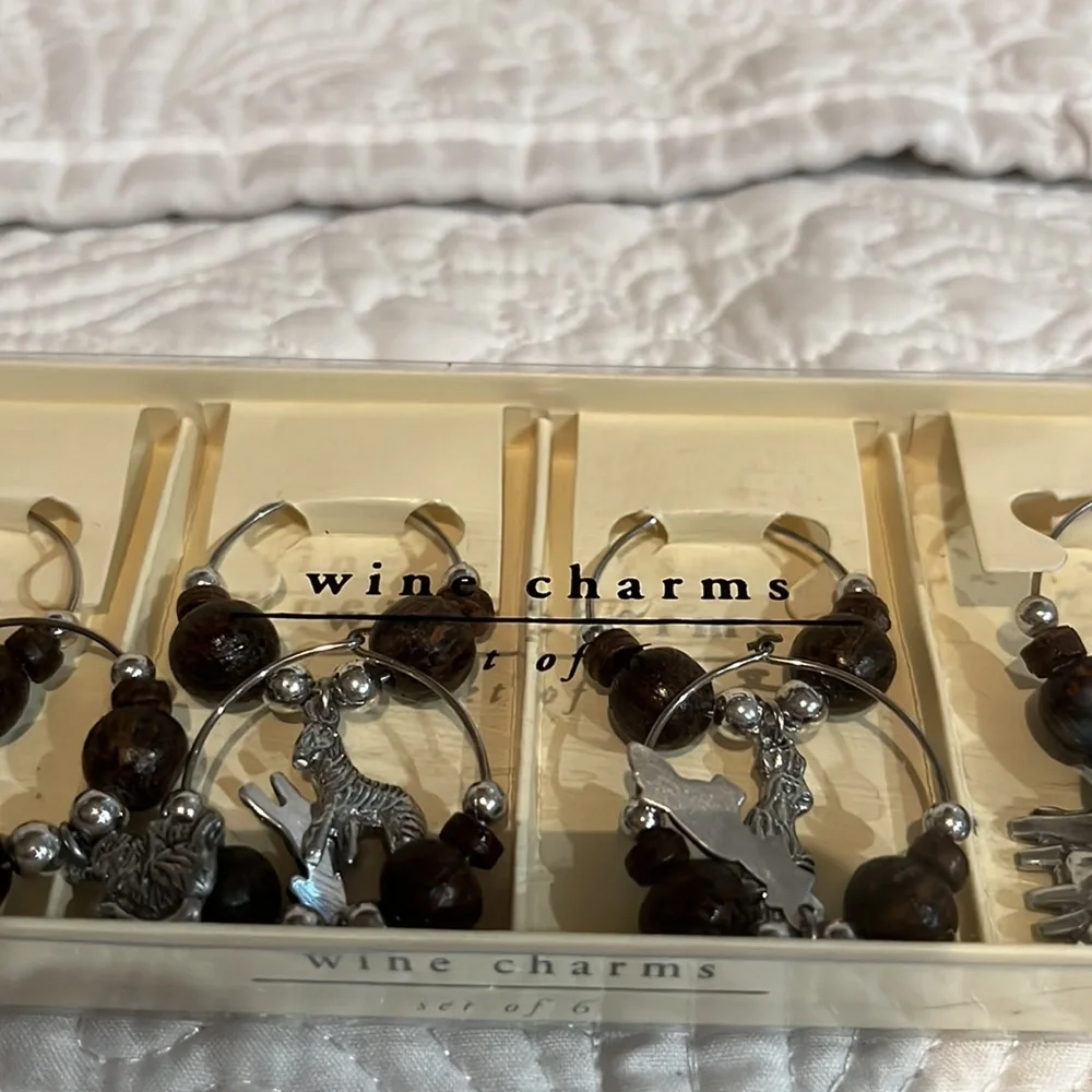 Wish wine bottle stopper and wine charms, set‎ of 8, new